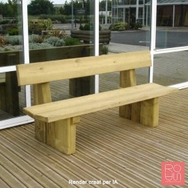 Banc fabricat en fusta de pi en autoclau model Lille